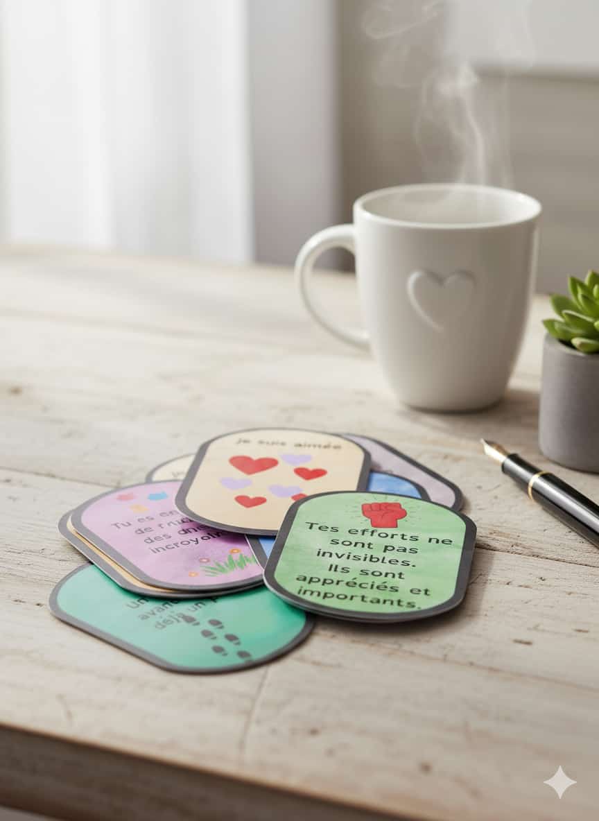 Cartes motivation phrases positives remotivation remédiation émotionnelle TDAH TSA Dys inclusion ULIS coin calme